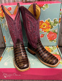 Macie Bean by Anderson Bean "With All My Bite" Chocolate Caiman Print Western Boots M9172